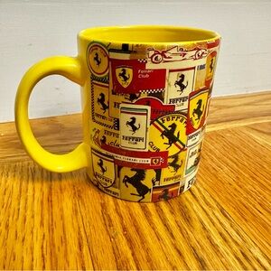Vintage Ferrari Club Yellow Ceramic Mug Rare